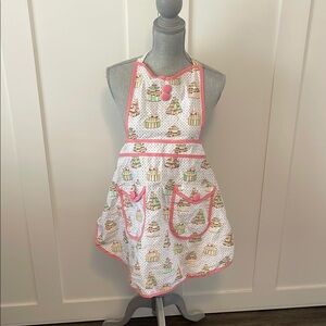 Pink and White Apron with Cupcake Print